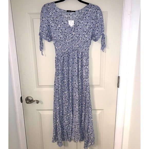 Grace Vines - NWT - Small - Floral Smocked A-Line Midi Dress - Picture 2 of 7